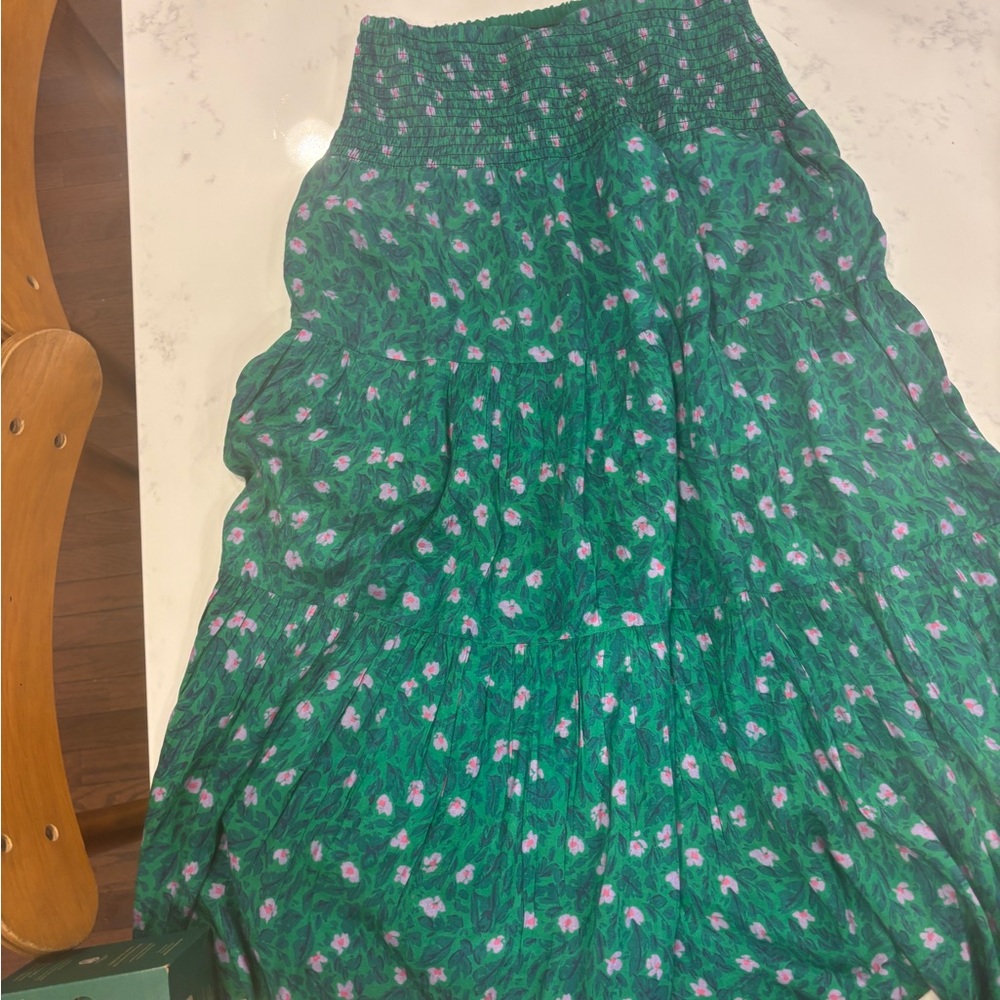 Floral boho Green Skirt